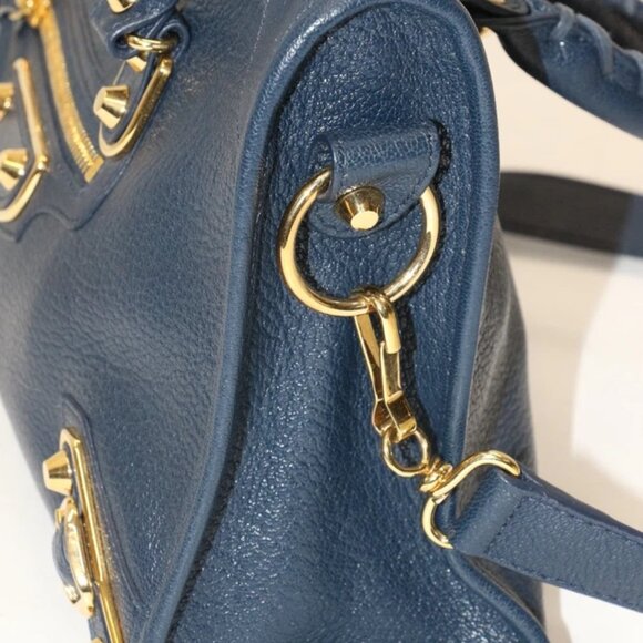 Balenciaga Chevre Gold Metallic Edge Hardware - City Blue - Picture 10 of 14